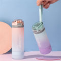 500ml/600ml New Fashion Water Bottle With Straw BPA Free Portable Outdoor Sport Cute Drinking Plastic Bottles Eco-Friendly. 