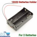 2 Cell 18650 Lithium ion Battery Case Holder Container With Wires. 