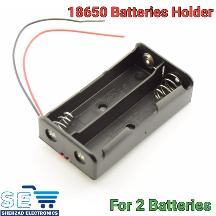 2 Cell 18650 Lithium ion Battery Case Holder Container With Wires