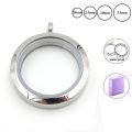 Wholesale waterproof floating charm locket necklace 20mm 25mm 30mm 316L Stainless Steel memory locket pendant for women. 