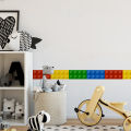 3D Blocks Wallpaper For Kids Room School Decor PVC Wall Sticker Borders DIY Vinyl,Children Teen Classroom Adhesive Wallpaper. 