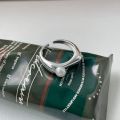 [ New ] Saina Real Shot Korean Silver Loe Open Ring IN Niche Design Pearl Personality Ring. 