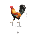 Set of 2 Acrylic Rooster Statues, Outdoor Garden Statues, Chicken Decor, Garden Sculptures & Statues for Patio Lawn Easy Install. 