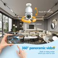 Bulb Camera Security PTZ  HD Bulb Camera WIFI PTZ  IP Camera v380 Pro 360 Rotation Day and Night Full color. 