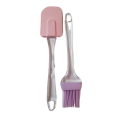pack of 2 - Spatula & BBQ oil brush,silicon Acrylic Transparent brush,silicon transparent spatula & brush reqular size. 