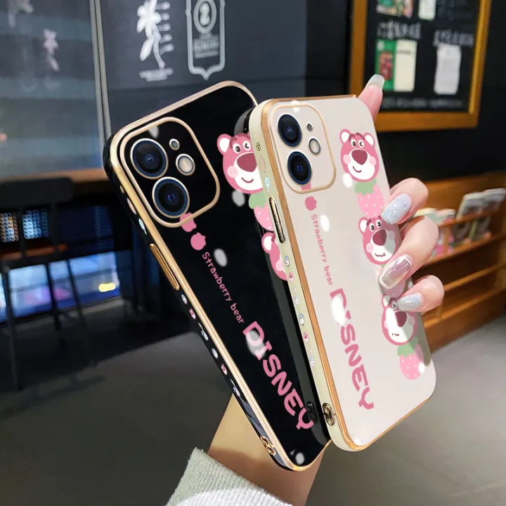 YIWESAN%20Case%20For%20iPhone%20XR%20Case%20Cartoon%20Cute%20Lotso%20Bear%20Side%20New%20Design%20Phone%20Case%20Square%20Edge%20Pattern%20Silicone%20Softcase%20Luxury%20Plating%20Casing%20Full%20Cover%20Camera%20Shockproof%20Protection%20Cases%20-%20Image%203