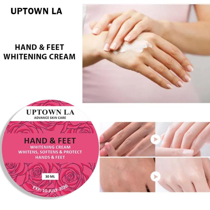 UPTOWN LA HAND & FEET WHITENING CREAM FOR WHITENS SOFTENS AND PROTECTION OF HAND AND FOOT 30 ml