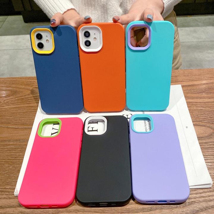 3 in 1 Liquid Silicone Clear Phone Case For IPhone 11 12 13 14 Pro Max 7 8 Plus Se 2020 XS Max XS XR Covers Shockproof Phone Casing Shell