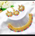 Jewellery collection manjos choker with ear rings tika artificial set long lasting polish for beautyfull girls.. 
