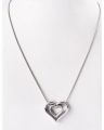 Stainless Steel Double Heart Locket For Women - Silver. 