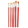 Artistic Paint Brush / Flat Brush / Imported Paint Brush (6 Pc Set) Art # SS -6pcs-RED-FB. 