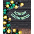 Happy Birthday Green & Black Theme Set ( Including 1 pc Green Birthday Banner- 30 Balloons  Green -Black & Gold ) Birthday Items Birthday& Party Decorations Birthday Celebrations -Birthday Decor Birthday Accessories Green Birthday Themes. 