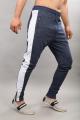 Blue Cotton Side Stripe Casual Zipper Pocket Trouser For Men - Multi Color. 