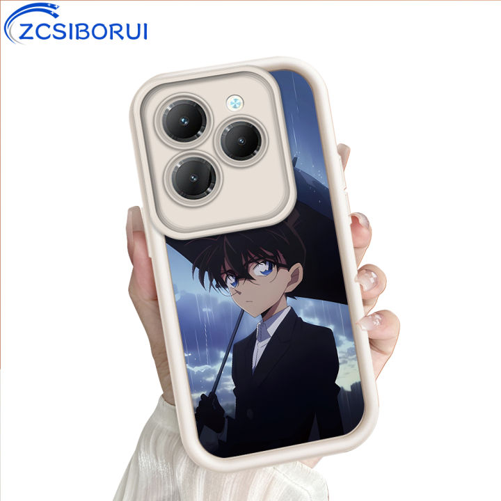 ZCSIBORUI for Infinix Hot 40 Hot 40 Pro Hot 10 20 11 Play Back Cover Cartoon New One Hold an Umbrella Super Cool Pattern Soft Camera Protection Rubber Square Ladder Phone Case