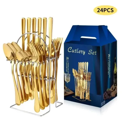 24-Piece Cutlery Set with Holder