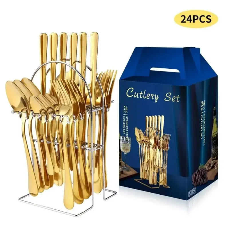 24-Piece Cutlery Set with Holder