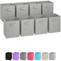 Pack of 1,2,3,4,5.6 Foldable Fabric Storage Box Square Bins Cloth Organizer Storage Baskets Folding Nursery Closet Drawer Features Dual Handles. 