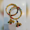 Beautiful Fancy Bangle set with hanging Jhumkas  High Quality. 