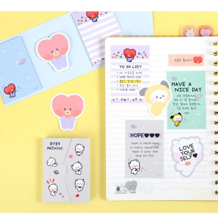 BT21 BTS mini sticky notes stickers cartoon baby peripherals