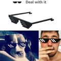 Thug Life Cool Glasses for Women Men and kids Black Mosaic Sunglasses Happy toy Eye Glasses. 