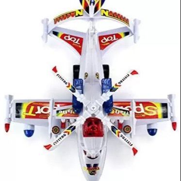 Velocity Toys Dyna Hawk Helicopter Plane Battery Operated Bump And Go Toy Vehicle  Flashing Lights, Sounds (Colors May Vary)