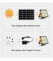 100W LED Outdoor Rechargeable Solar Flood Light Portable LED Reflector Rechargeable Spotlight Building Lamp. 