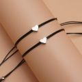 2pcs Fashion Adjustable Small Heart Bracelets Simple Creative Friendship Card Bracelet Star Gift Couple Bracelets Women. 