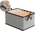 Foldable washable wadrobe Storage Box Folding Basket With Frame Clothing Organizer Drawer Cabinet Bin Containers For Wardrobe Bedroom Closet Home. 