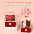 Rose Ring Box Velvet Jewelry Box Eternal Rose Jewelry Box Rotates 360° Valentine'S Day Mother'S Day for Romantic Gifts Lake Blue. 