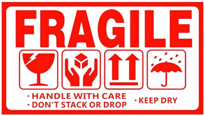 single random design patch - Size: 4 X 2.5 Inches approx - Fragile Caution Label Tag for Glass Mirror Electronics Item Product Self Adhesive Sticker Decal Office, Decor, Decoration - Printed Multi Color- lucky garnet