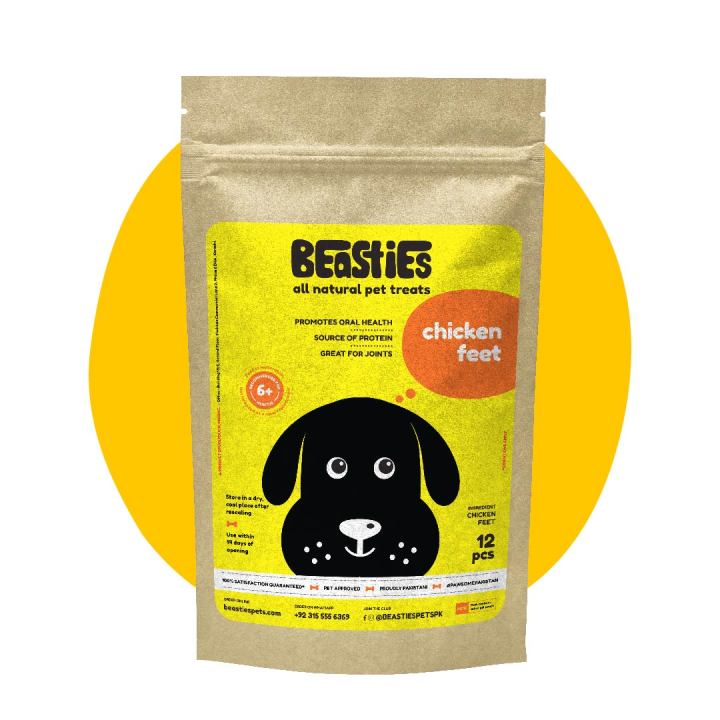 Beasties Healthy Dog Treats - Chicken Feet for Dogs - Chicken Feet Dog Treats - Natural & Healthy Snack - Dog Treats - Chicken Feet for Healthy & Happy Pets - Natural Dog Treat - Chicken Feet - Perfect Snack - Crunchy & Nutritious Treats - 12 Pcs