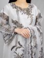 Organza white 3 Pieces Embroidered Stitch Ladies Suit Ready to Wear for Girls and Women. 