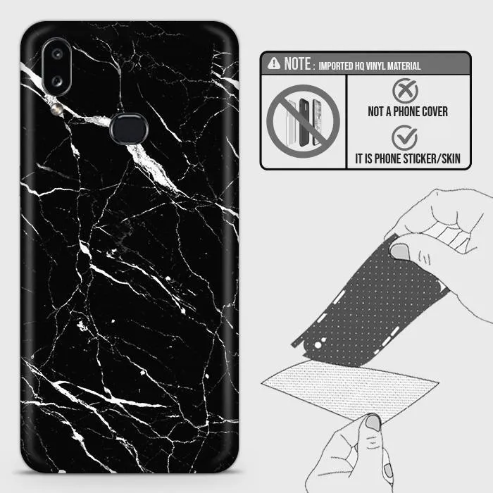 Samsung_ Galaxy A10s Back Skin - Design 6 - Trendy Black Marble Skin ...