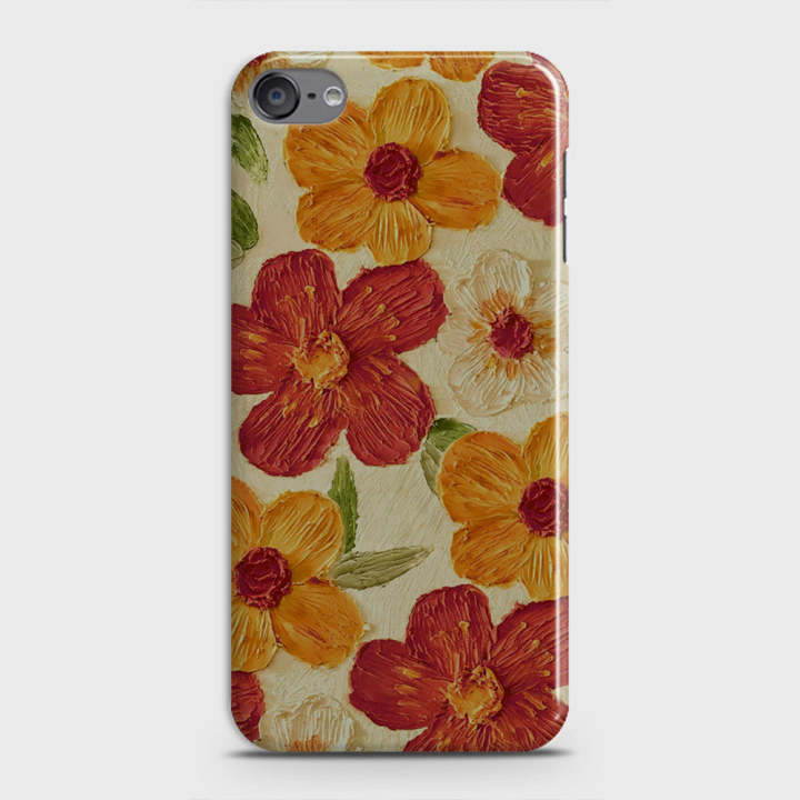 iPod Touch 7 Cover - Floral Series - Design 6 - Red & Orange - Matte Finish - Snap On Hard Case with LifeTime Colors Guarantee