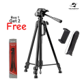 Original WT-3520 Aluminum Tripod Stand for Mobiles and DSLR Camera~ Heavy duty Mobile Stand with 3kg load capacity~ 3 Height Adjustments with 4.6 Feet Maximum Height~ Best for YouTube and Videography~ Free Mobile Holder and Carrying Bag by TechDepot. 