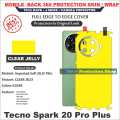 Tecno Spark 20 pro plus full Back 360 Protection skin wrap with sides and camera protection premium quality full cover. 