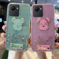 Phone Case For Realme C30 Back Cover Shiny Ring Case Glitter Soft Transparent Gloomy Bear Cases for Realme C30 Back Cover Stars Moon Girls. 