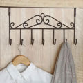 Over Door Metal Hanger Stand With 7 Hooks Kitchen Accessories Bedroom And Bathroom, Hanging Clothes Organizer Stand Rack , coated hangers , Hanging Storage Rack for Hat, Coats, Purses, Scarves, Clothes, Jackets, Belt, Bedroom, Bathroom, Closet. 