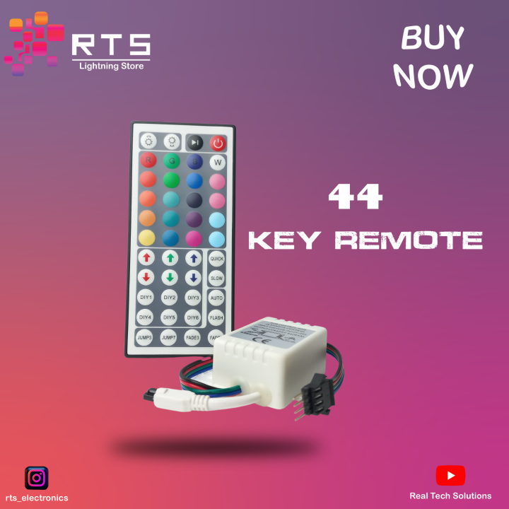 44 Keys Remote + Controller Compatible with Model 3528 | 5050 LED Strip