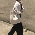 Ready Stock Korean Men Women Simple Casual Retro Shopping Shoulder Slung Cotton Canvas Bag. 