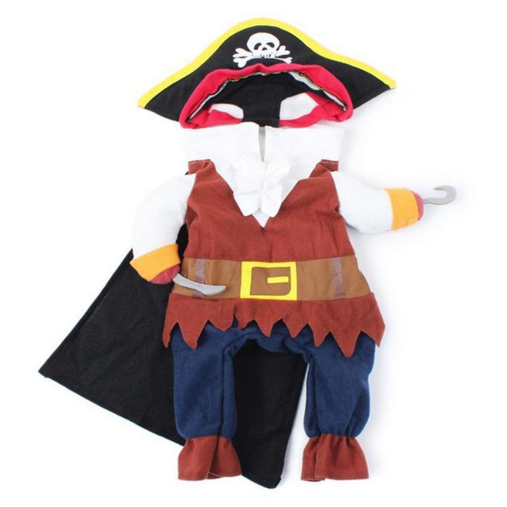 1 Funny Cat Costumes Pirate Suit Cat Clothes Kitty Kitten Corsair Halloween Costume Puppy Suits Dressing Up Party Clothes For Cats