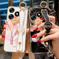 VRQR For xxx Back Cover Minimalist flowers Pattern Soft Cover With Strap LanyardVRQR Wrist Band Case For infinix Itel S23 Plus Back Cover Line Girl Pattern Soft Cover With Strap Lanyard itel A70 A665L. 