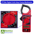 Titan DT266 Digital Clamp Multimeter 1000A AC Current, Voltage, Resistance Tester with LCD Display, Data Hold & Carry Bag for Home & Industrial Electrical Use by Electrica. 