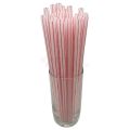 Plastic Straws - 0.8 mm Thick - White Color With Red Stripes - Pack Of 25 Straws. 