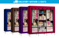 3 DOOR PORTABLE FOLDING WARDROBE CUPBOARD DIY- MULTI-COLOR. 