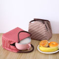 Striped Waterproof Insulated Lunch Bag Oxford Cloth Picnic Box, Large Capacity, Cold and Heat Preservation. 