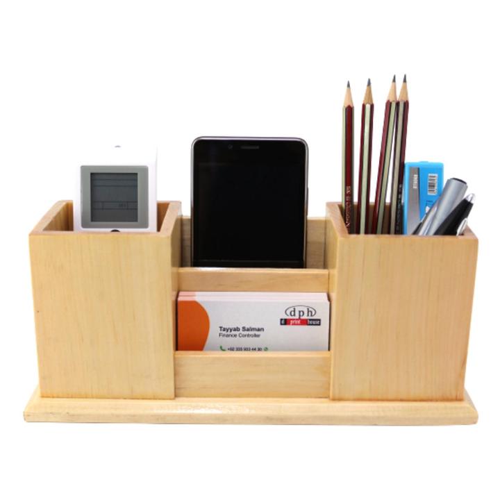 Wooden Desk Organizer, Office Supplies Storage Organizer, Corporate Gifts, Executive Gifts, Birthday Gifts in Peshawar, Pakistan, Stationery Holder, Cards Holder, Mobile Holder, Pen Holder in Peshawar Pakistan