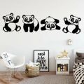 Art Center Sticker Wall Art 4Pieces Sticker Panda Room Decoration Pair of Panda Wall Art Beautiful Wall Decor for Bedroom for Home and Shop. 