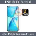 Infinix Note 8 2 in 1 Combo Tempered Glass Screen Protector And Display Glass. 