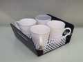 Imperial High Quality 6/4 Rectangle Slot Tray, Cup Display for Kitchenware, Acrylic Glass Holder, Black/White One Size. 